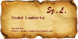 Szabó Lamberta névjegykártya